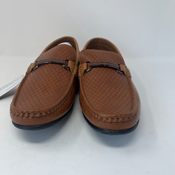 Aston Marc Step-01 Embossed Driving Loafers Men's 10.5M‎ Tan Slip-on Shoes S0693 - Picture 2 of 12